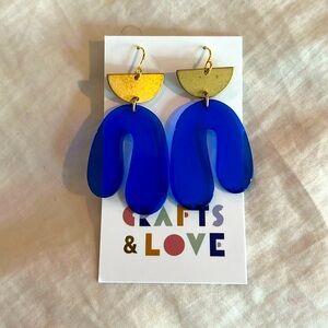Blue and gold earrings